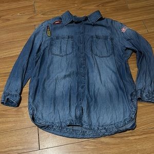 Love & Legend Patched Denim Shirt